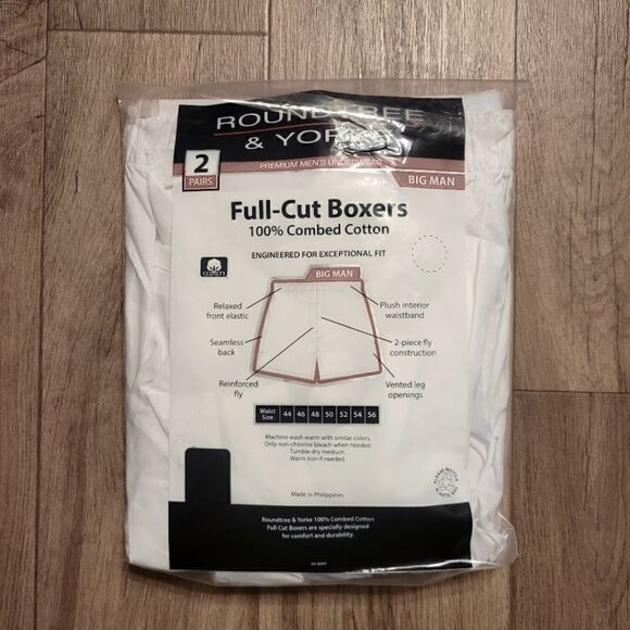 Roundtree & Yoke Full Cut Boxers  White Size 44 - Picture 2 of 2
